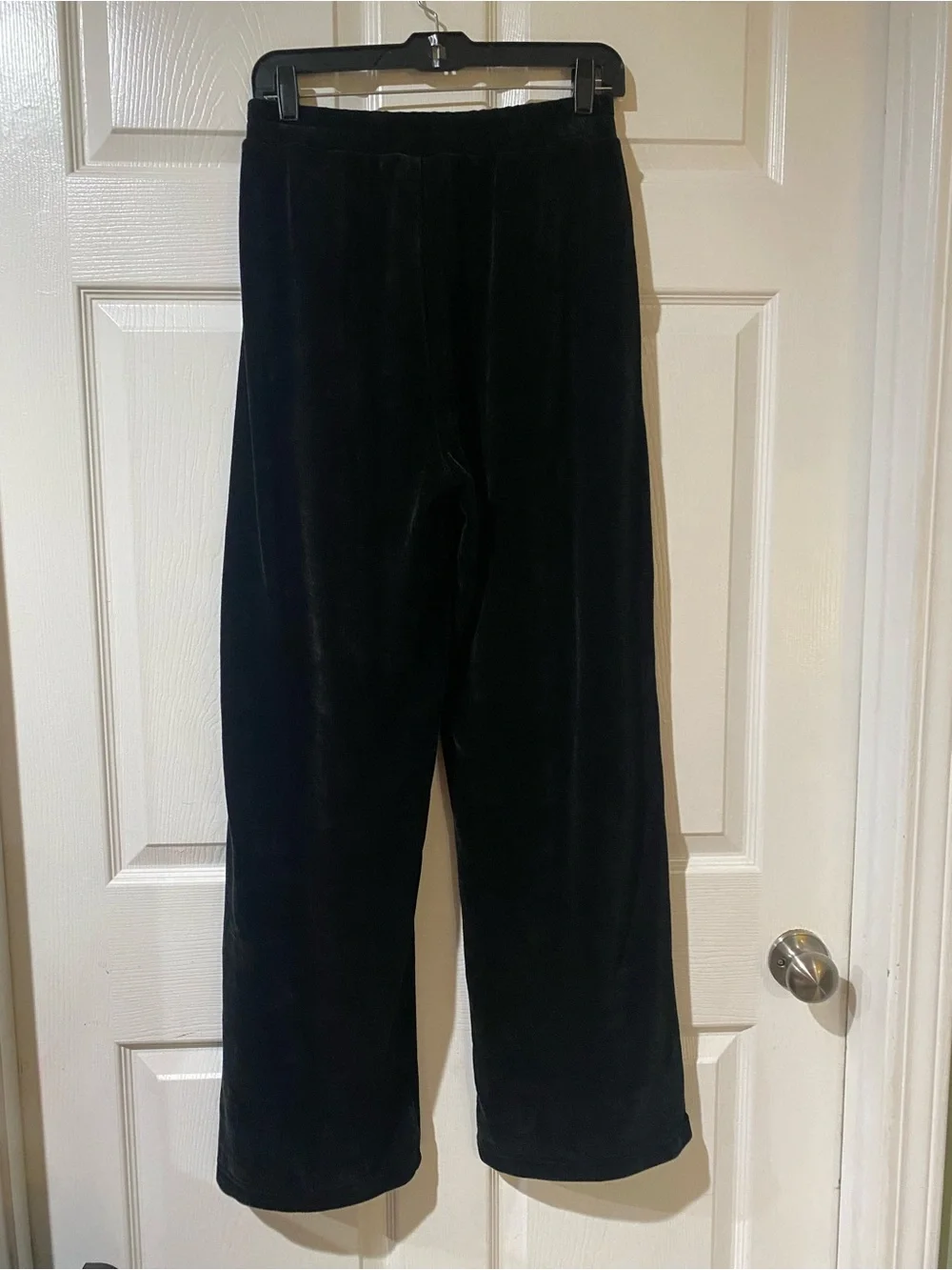 Alo Yoga Chalet Chenille Wide Leg Pants Sz M Black High Rise Soft Cozy Lounge